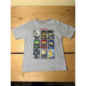 Lego Ninjago Movie T-shirt Boys Kids Size 5/6 Gray Graphic Print Short Sleeve